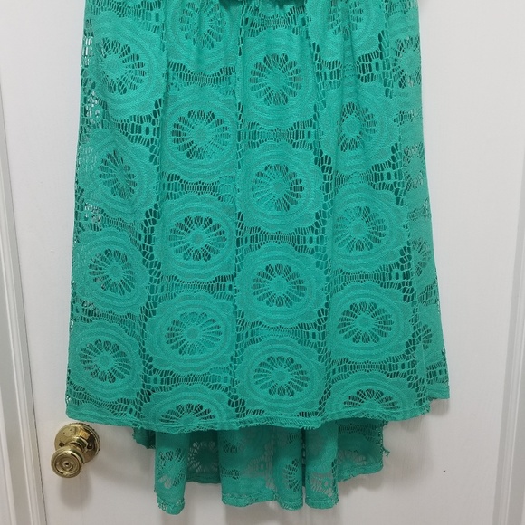 Light Teal Green high/low dress - Picture 5 of 7
